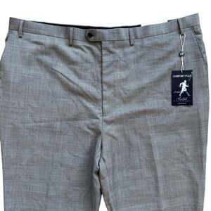 Ralph Lauren Men's Big & Tall Dress Pants 50L Flat Front Glen Plaid Wool Blend